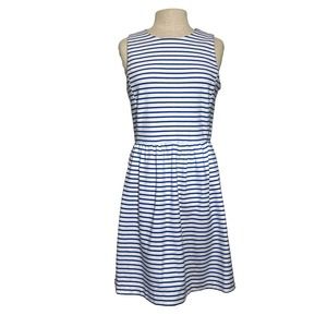 J CREW Women’s M Cotton Knit Dress Royal Stripes